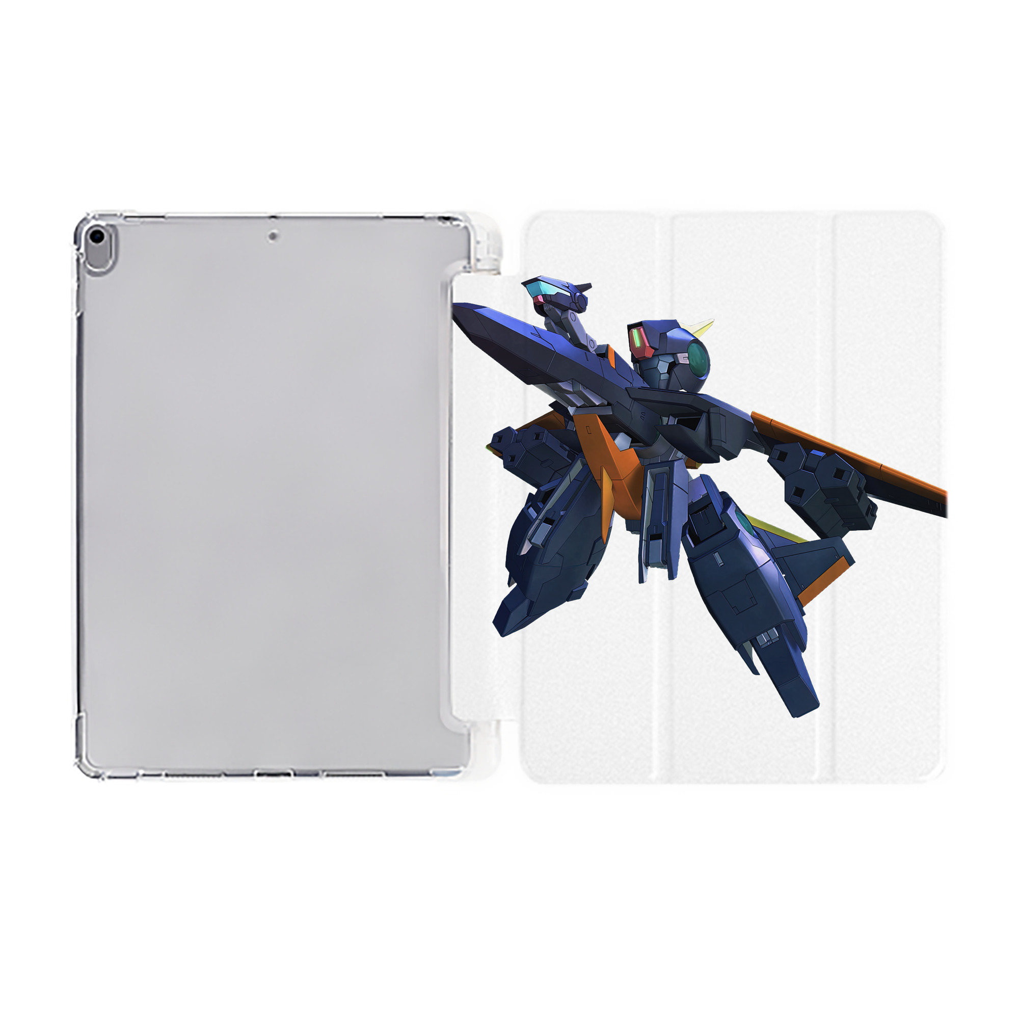 （画像用） 機動戦士ガンダム Mobile Suit Gundam IPad ケース ペン収納付き 三つ折りスタンド PUレザー×シリコン 対応機種9.5/10.5/10.9インチ